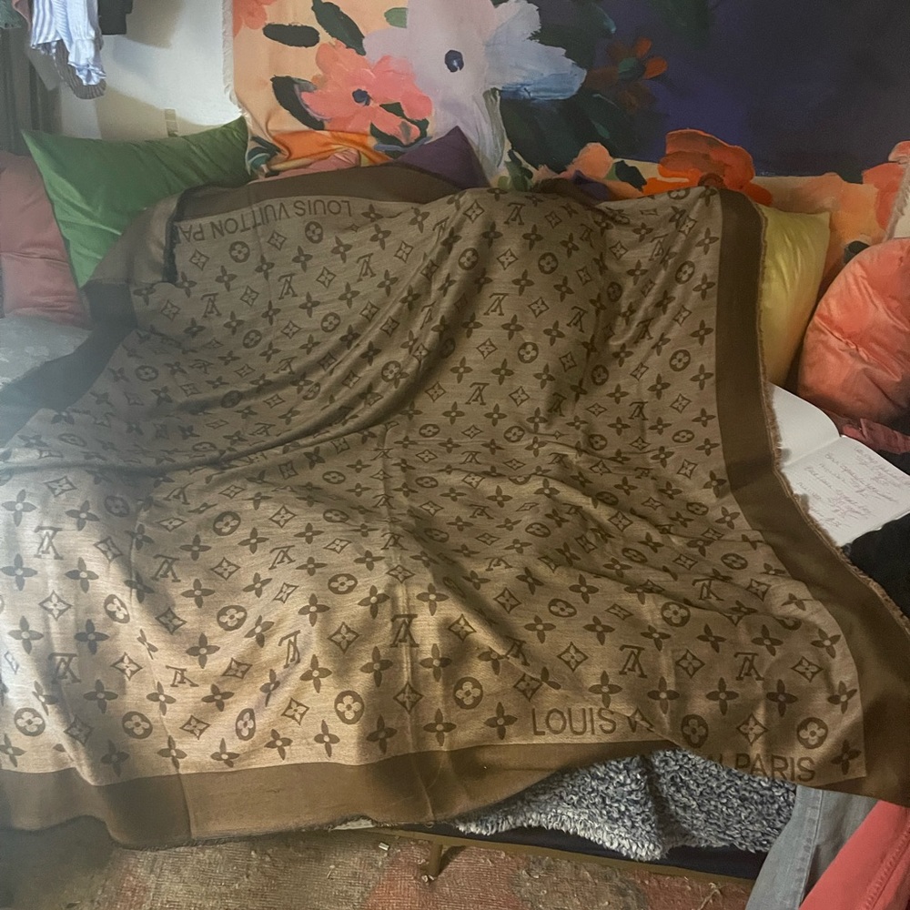 Louis Vuitton silk wool throw or shawl